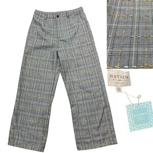 Hayden Plaid Pants Corporate Contemporary Gray Med NWT Prof Preppy Wear to Work